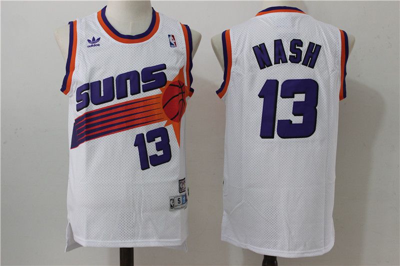 Men Phoenix Suns 13 Nash White Adidas NBA Jerseys